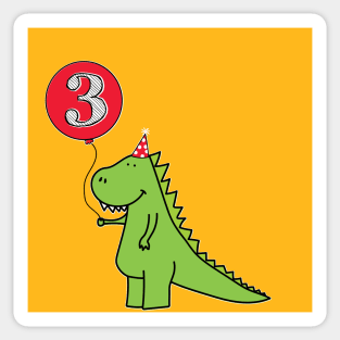 Birthdaysaurus T Rex Dinosaur 3rd Birthday Sticker